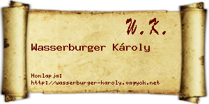 Wasserburger Károly névjegykártya