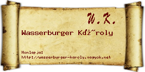 Wasserburger Károly névjegykártya
